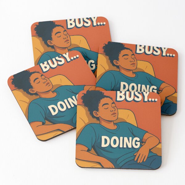 Item preview, Booked and Busy Doing Nothing Retro Poster designed and sold by Places On Earth.