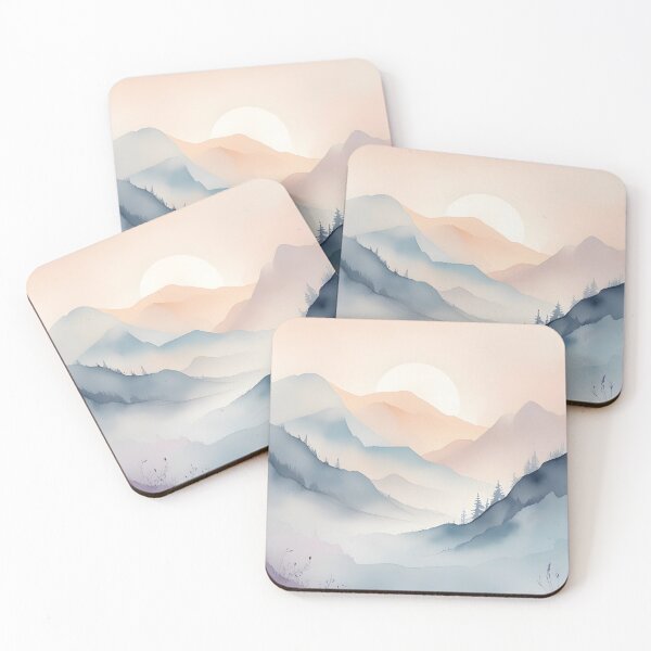 Item preview, Landscape in pastel watercolor look designed and sold by LuminaraCraft.