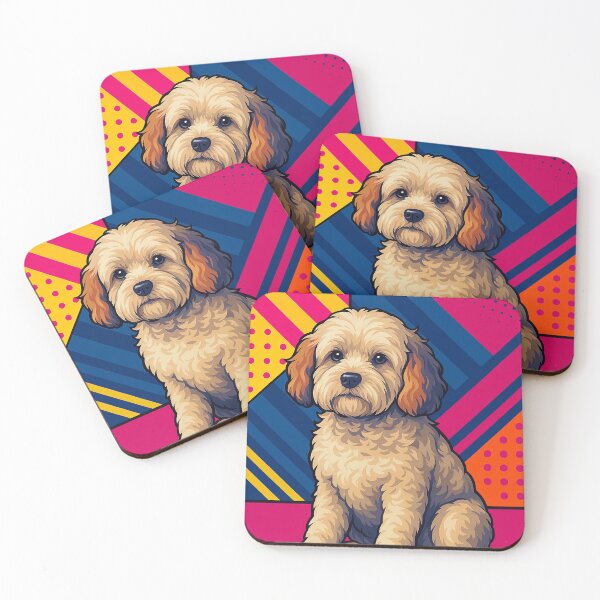 Item preview, Cavapoo Dog Portrait Vibrant Pop Art Style designed and sold by kakarikihill.