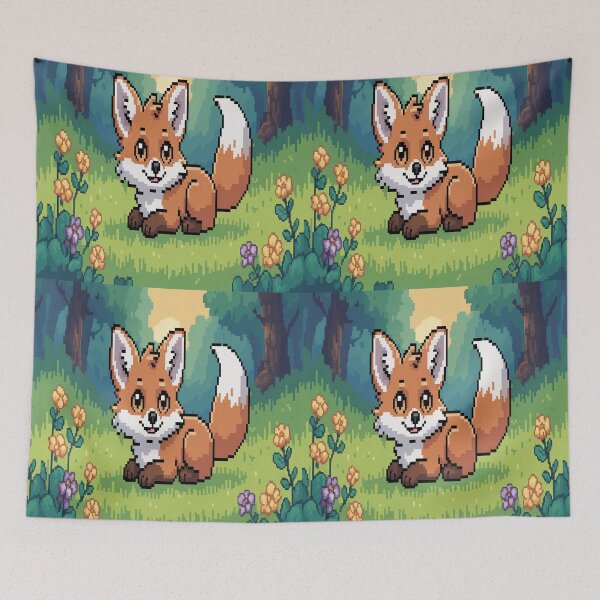 Item preview, Pixel Adorable Orange Baby Fox designed and sold by SilentSpirits.