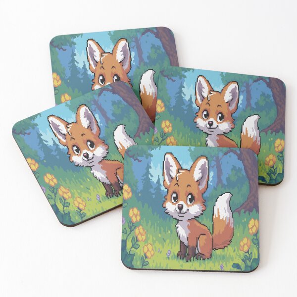 Item preview, Pixel Adorable Orange Baby Fox Smiling designed and sold by SilentSpirits.