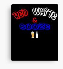 Beer Lover 4th Of July T Shirt Red White And Blue Patriotic Tee Home Of The Brave Beer Drinking Red White & Booze Canvas Print