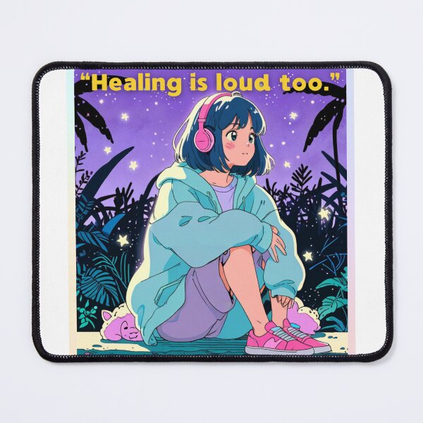 Item preview, Healing Is Loud Too – Dreamy Anime Girl Emotional Aesthetic Design designed and sold by KomoFrames.