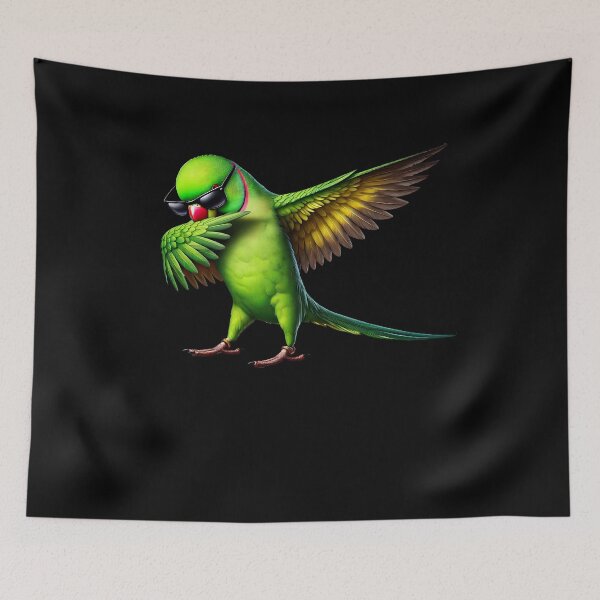 Item preview, Dabbing Ringneck Parakeet Parrot Lover Birding designed and sold by Kimberley King Art  King Art.