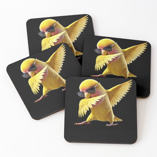 Item preview, Dabbing Rosy Faced Yellow Lovebird Parrot Lover Birding designed and sold by Kimberley King Art  King Art.