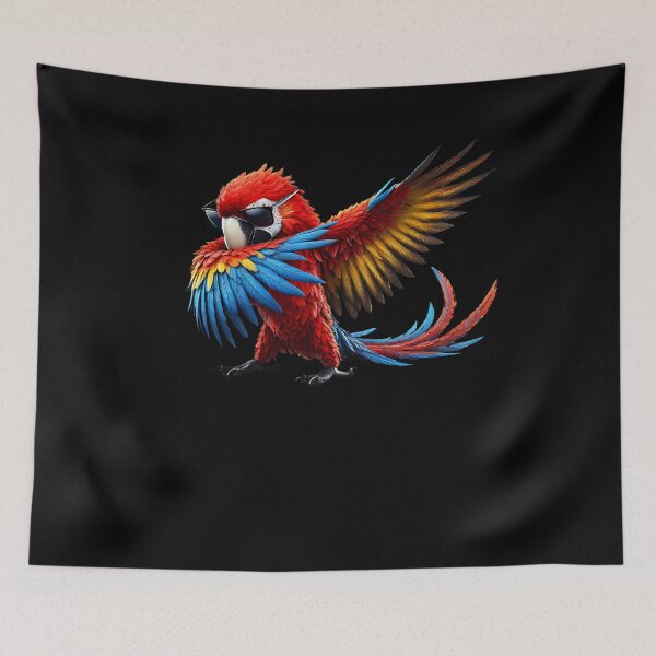 Item preview, Dabbing Scarlet Macaw Parrot Lover Birding designed and sold by Kimberley King Art  King Art.