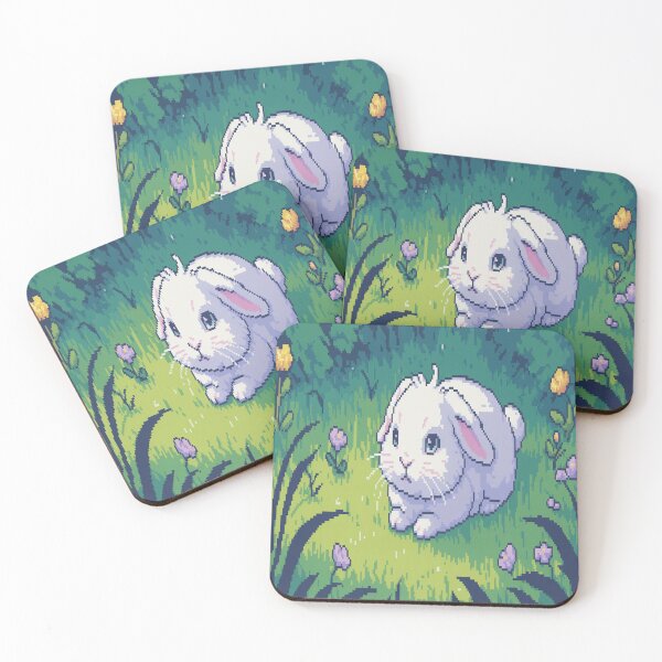 Item preview, Pixel game style of a white bunny designed and sold by SilentSpirits.