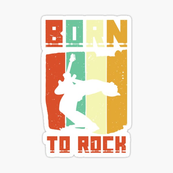 Item preview, Born to Rock – Retro Guitar Design (White) designed and sold by PeterPossArt.