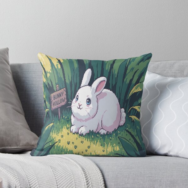 Item preview, Pixel game style white bunny designed and sold by SilentSpirits.