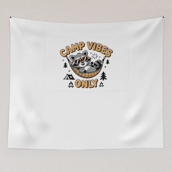 Item preview, Camp Vibes Only – Cute Raccoon in Hammock  designed and sold by facegm.