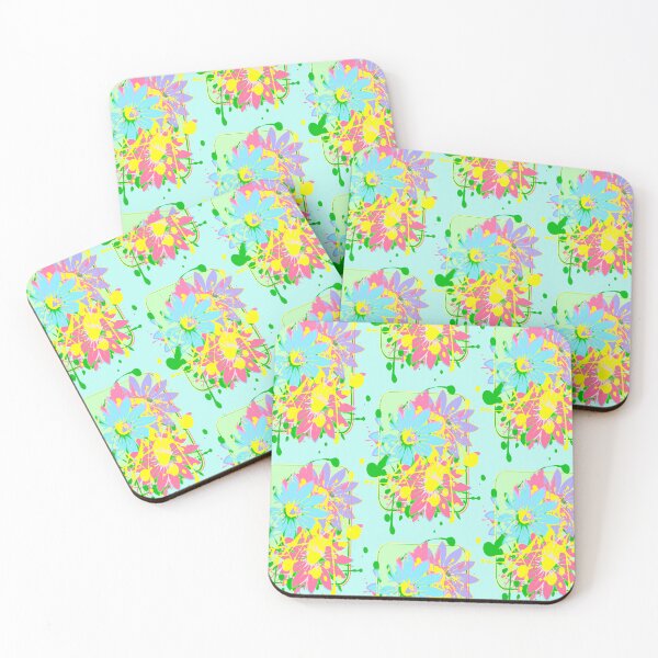 Item preview, flowers summer many colorful splashes of color comic clip art designed and sold by MyREDBlack.