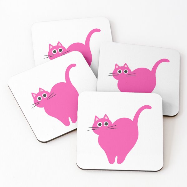 Item preview, Urban Coffee Cats – Neon pink on grey with orange accents designed and sold by colorofmagic.