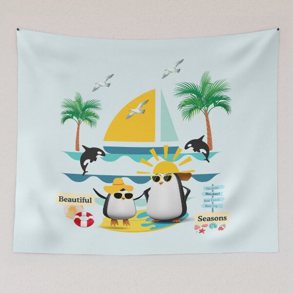 Item preview, Happy Summer with penguin designed and sold by ATime7Day.