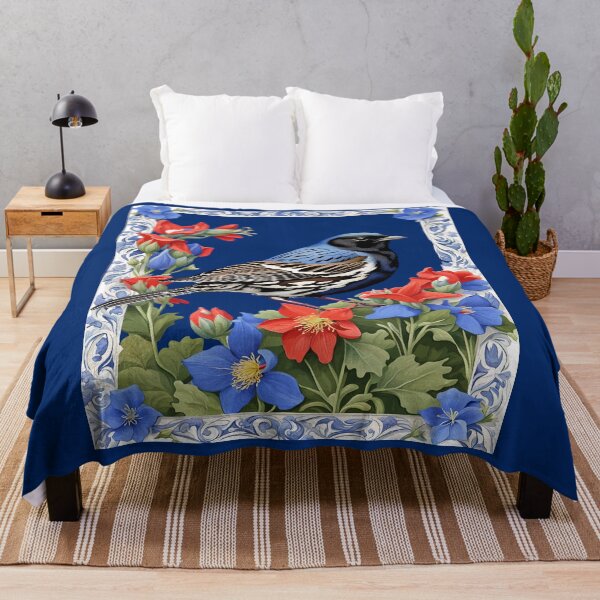 Item preview, A Lark Bunting Surrounded by Colorado Blue Columbine Border Cut Out designed and sold by taiche.