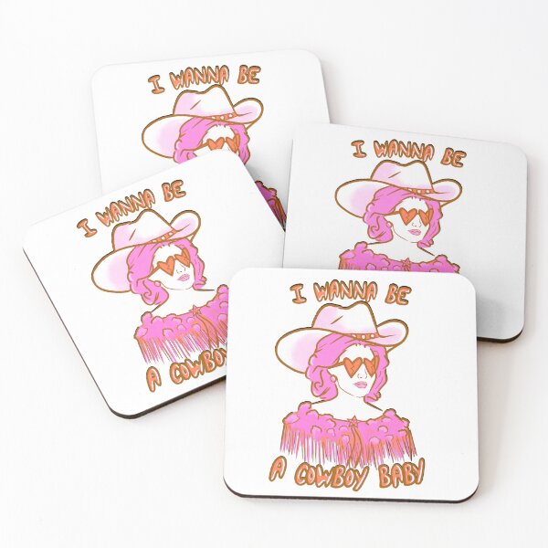 Item preview, CMAT I Wanna Be A Cowboy Baby - pink and orange designed and sold by incloudines.