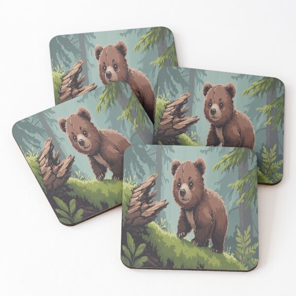 Item preview, Pixel game style of a brown bear designed and sold by SilentSpirits.