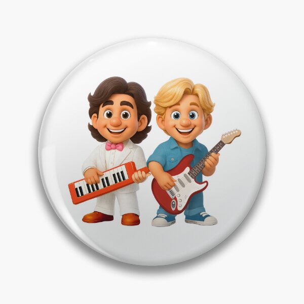 Item preview, Retro 80s Pop Duo Cartoon Illustration designed and sold by LuxeDigiArt.