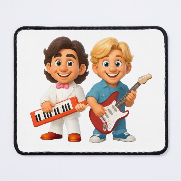 Item preview, Retro 80s Pop Duo Cartoon Illustration designed and sold by LuxeDigiArt.