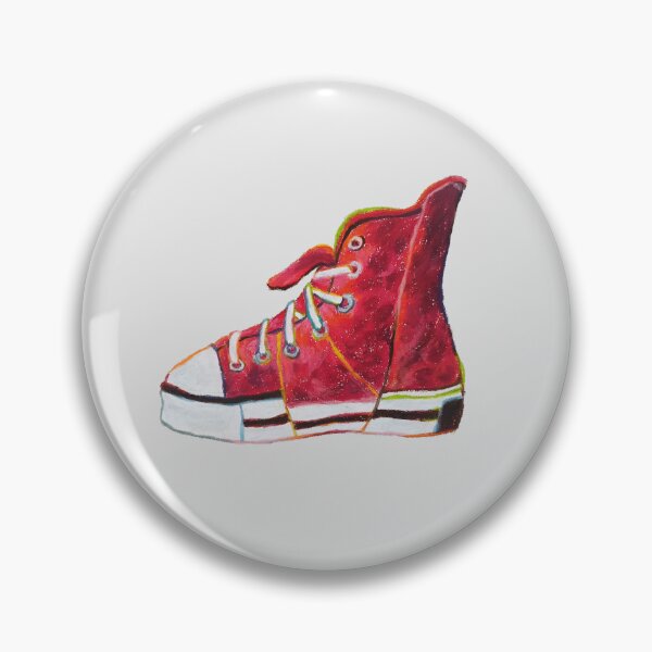 Item preview, Red Canvas Shoes Oil Pastel Hand Draw  designed and sold by purple-Q.