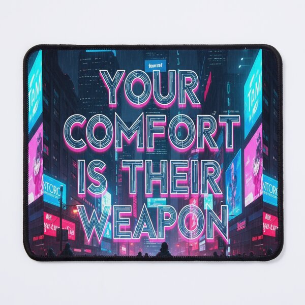 Item preview, Your Comfort Is Their Weapon Cyberpunk Dystopian Quote designed and sold by Elizarfa.