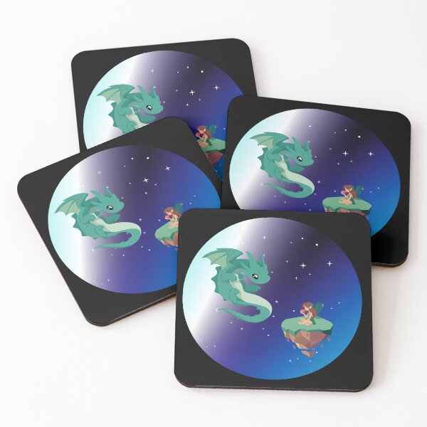 Item preview, fairy and dragon on a starry night designed and sold by CypisDesign.