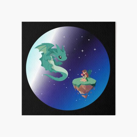 Item preview, fairy and dragon on a starry night designed and sold by Creative Dead End.