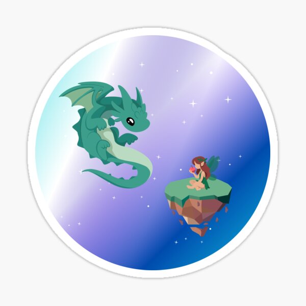 Item preview, fairy and dragon on a starry night designed and sold by Creative Dead End.