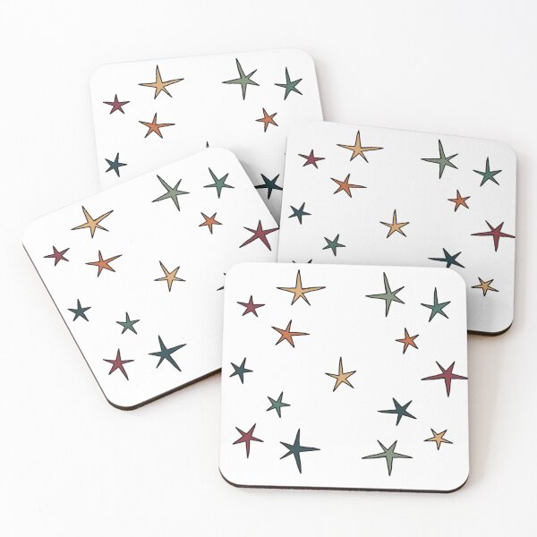 Item preview, Garabatos de estrellas retro: estrellas bohemias coloridas designed and sold by Depression-Art.