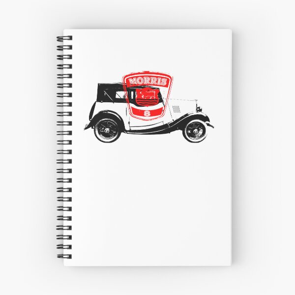 Item preview, Morris 8 vintage 1930s British classic car side view black/white with badge designed and sold by soitwouldseem.