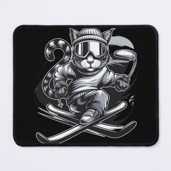 Item preview, Snow Cat – Cool Skiing Cat in Retro Style designed and sold by Qonli-Officjal.