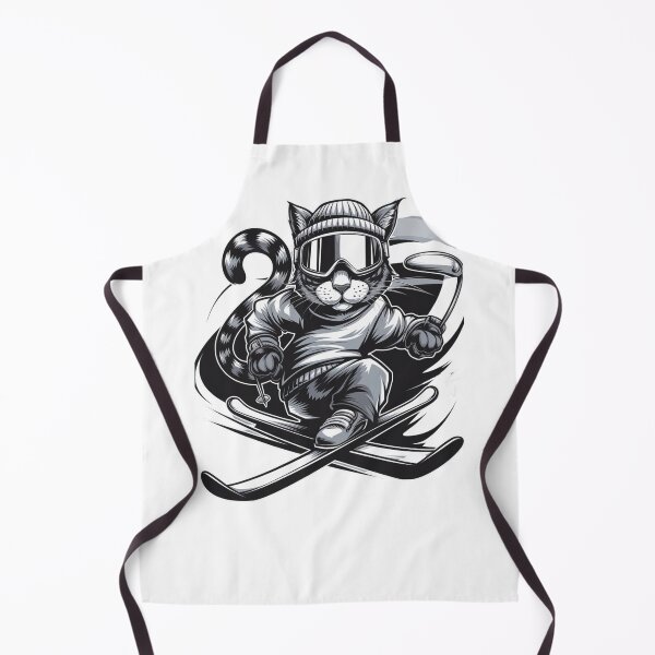 Item preview, Snow Cat – Cool Skiing Cat in Retro Style designed and sold by Qonli-Officjal.