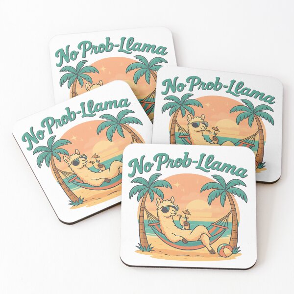Item preview, No Prob-Llama Funny Llama Sunset Chill Vibes designed and sold by Romeo Fashion.