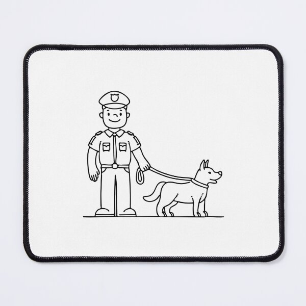 Item preview, Police officer holding a K9 dog on a leash during patrol designed and sold by rasagamastore.