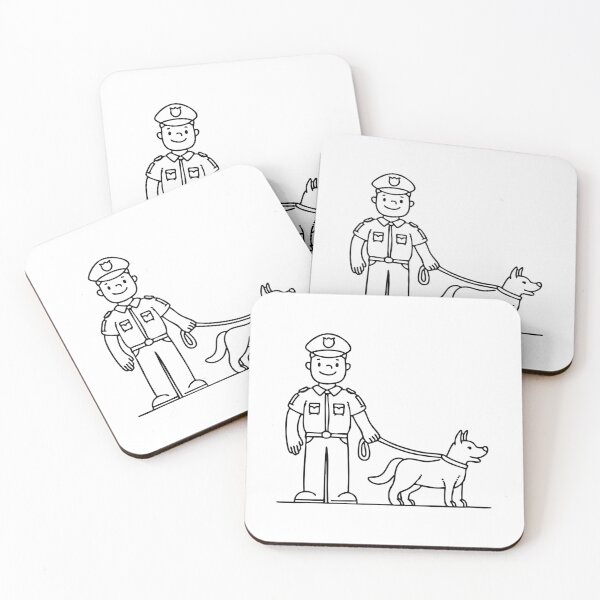 Item preview, Police officer holding a K9 dog on a leash during patrol designed and sold by rasagamastore.