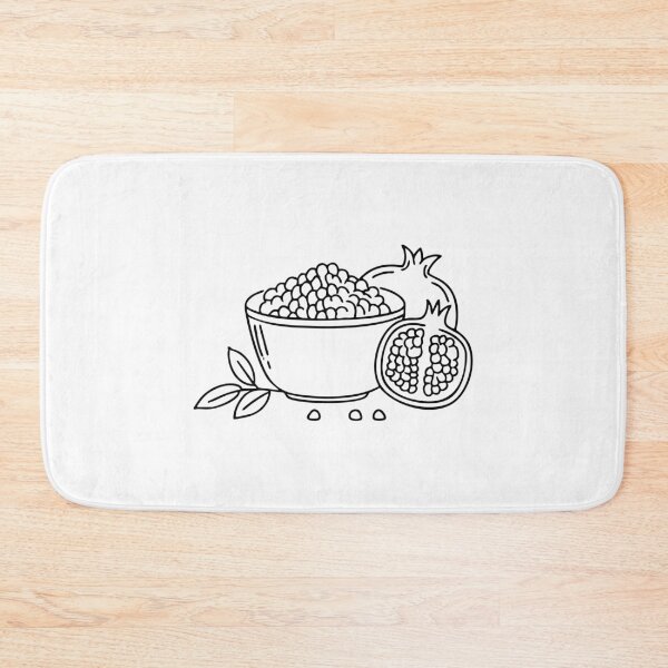 Item preview, Bowl of water full of pomegranate seeds beside a whole fruit designed and sold by rasagamastore.