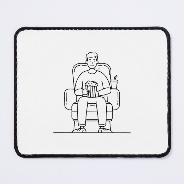 Item preview, Person in a cinema seat with popcorn and a drink on the armrest designed and sold by rasagamastore.