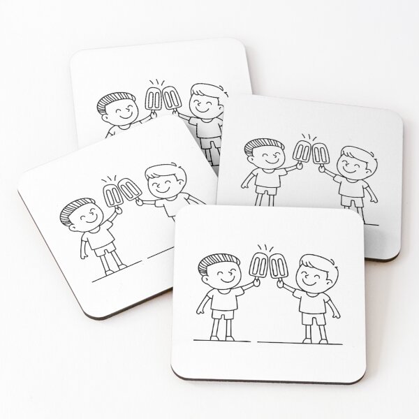Item preview, Two friends clinking their popsicles together in a toast designed and sold by rasagamastore.