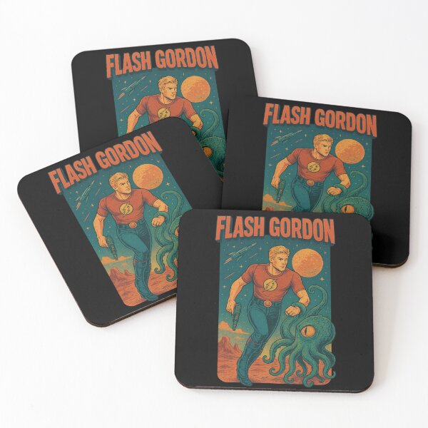 Item preview, Flash Gordon Design – Retro Galactic Hero vs. Space Monster designed and sold by elsotanodelcine.