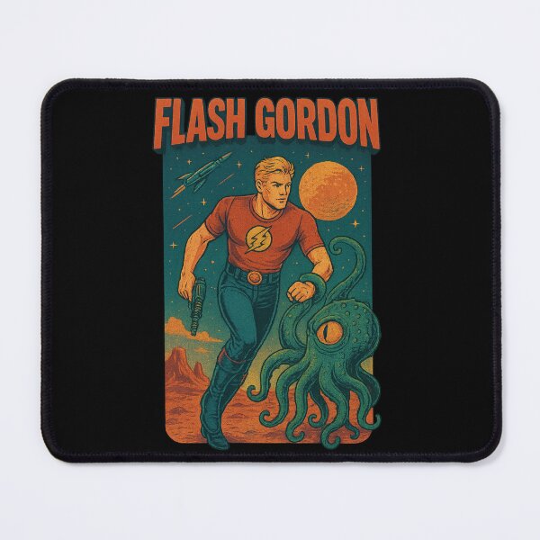Item preview, Flash Gordon Design – Retro Galactic Hero vs. Space Monster designed and sold by elsotanodelcine.