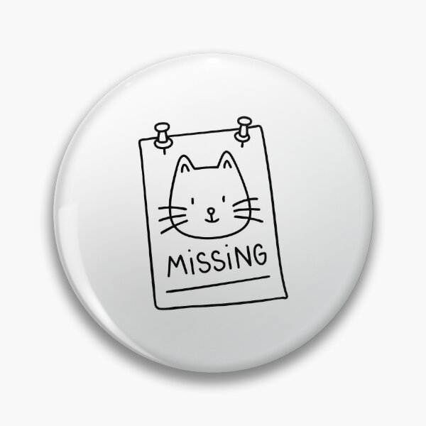 Item preview, A lost cat poster pinned with pushpins on a community board designed and sold by rasagamastore.