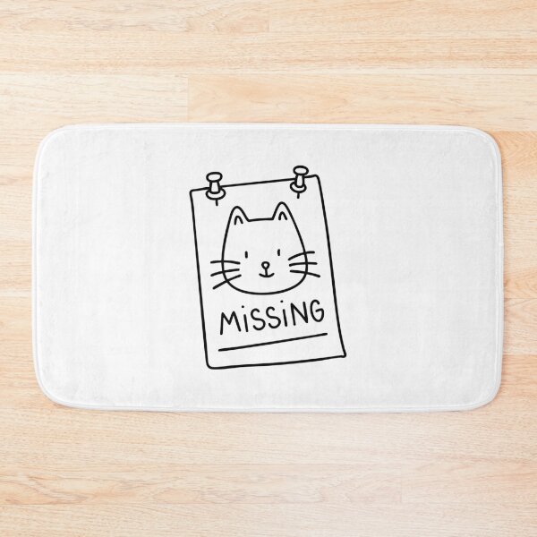 Item preview, A lost cat poster pinned with pushpins on a community board designed and sold by rasagamastore.