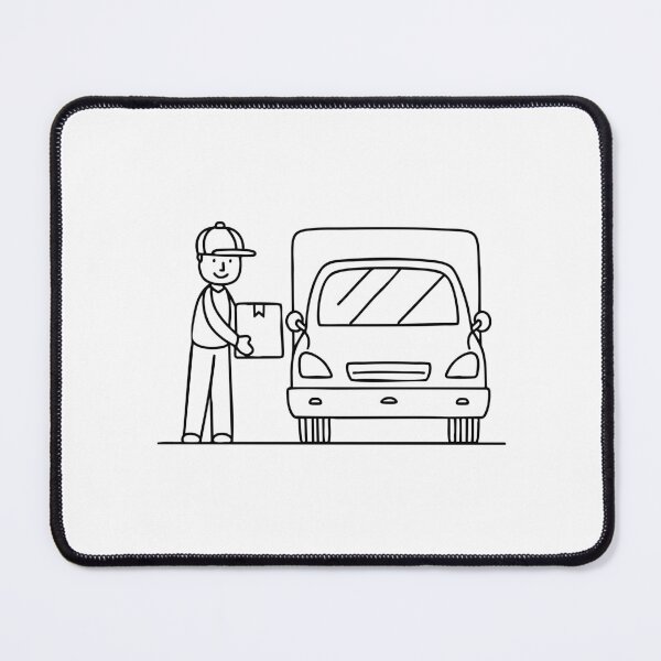 Item preview, A postman lifting a package from the back of his mail van designed and sold by rasagamastore.