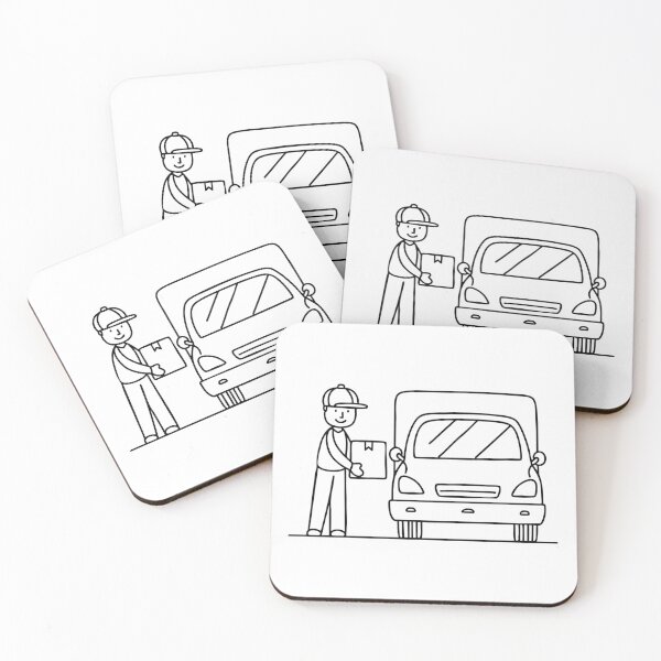 Item preview, A postman lifting a package from the back of his mail van designed and sold by rasagamastore.