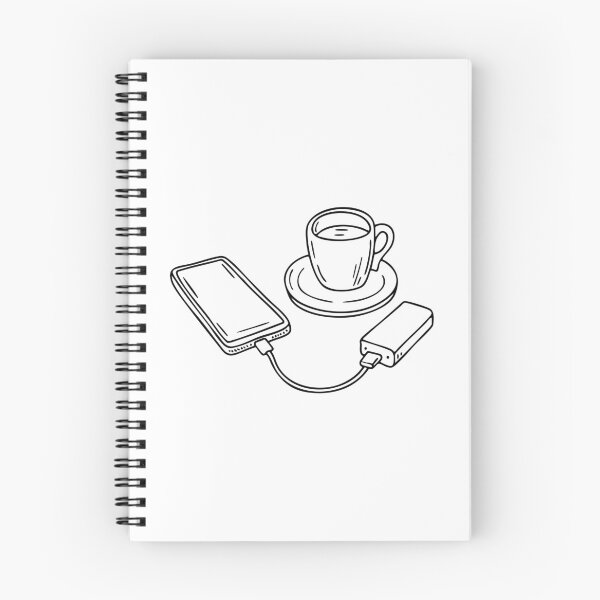 Item preview, A smartphone charging from a power bank on a table, a cup of coffee beside it designed and sold by rasagamastore.