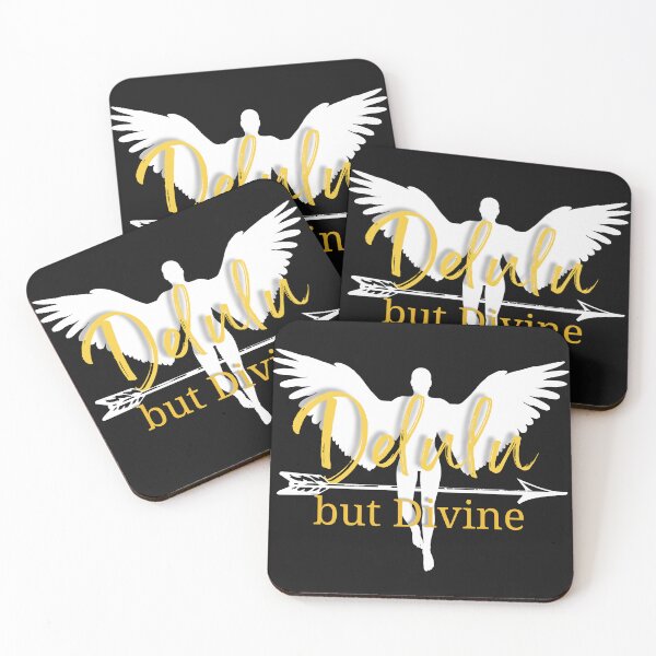 Item preview, Delulu but Divine – Angelcore Aesthetic Quote Design for Stickers & Tees designed and sold by Quoteables04.