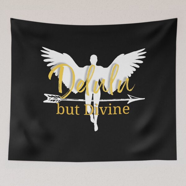Item preview, Delulu but Divine – Angelcore Aesthetic Quote Design for Stickers & Tees designed and sold by Quoteables04.