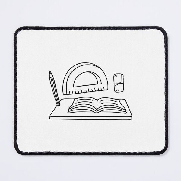 Item preview, A classroom desk with a protractor, eraser, and open math textbook designed and sold by rasagamastore.