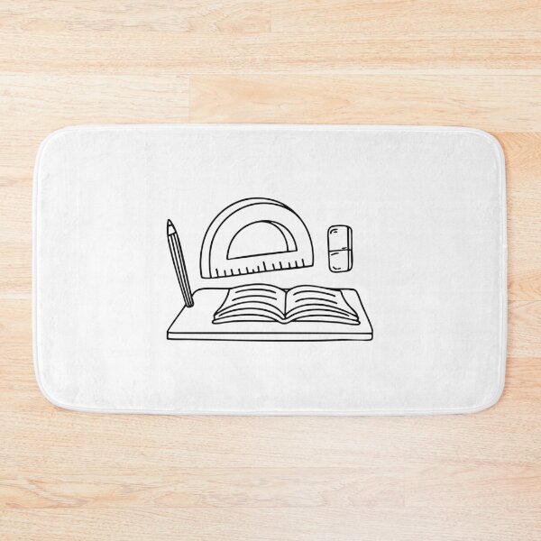Item preview, A classroom desk with a protractor, eraser, and open math textbook designed and sold by rasagamastore.
