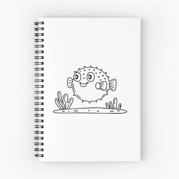 Item preview, A pufferfish fully inflated near a coral reef designed and sold by rasagamastore.