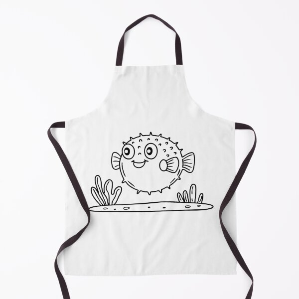 Item preview, A pufferfish fully inflated near a coral reef designed and sold by rasagamastore.